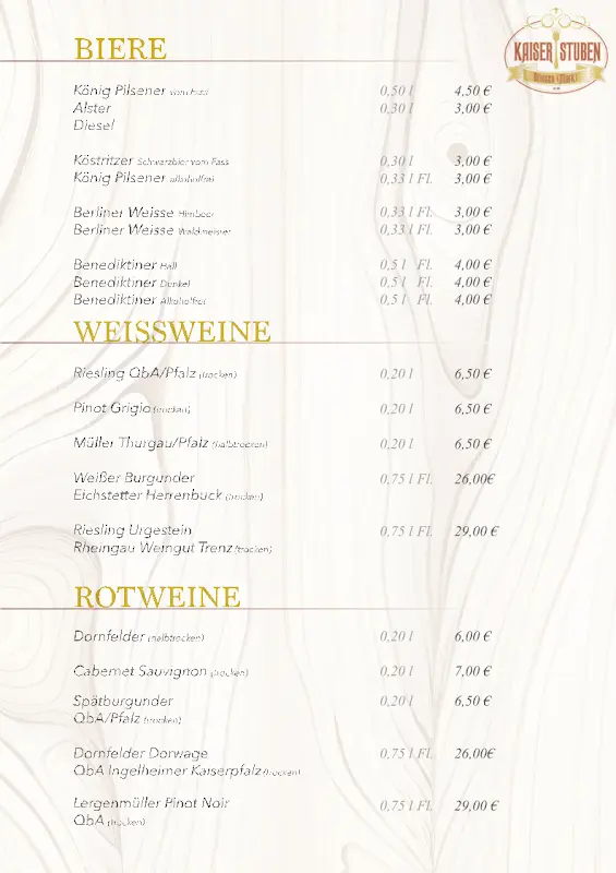 Menu_Kaiser Stuben_(Mark)_image_1