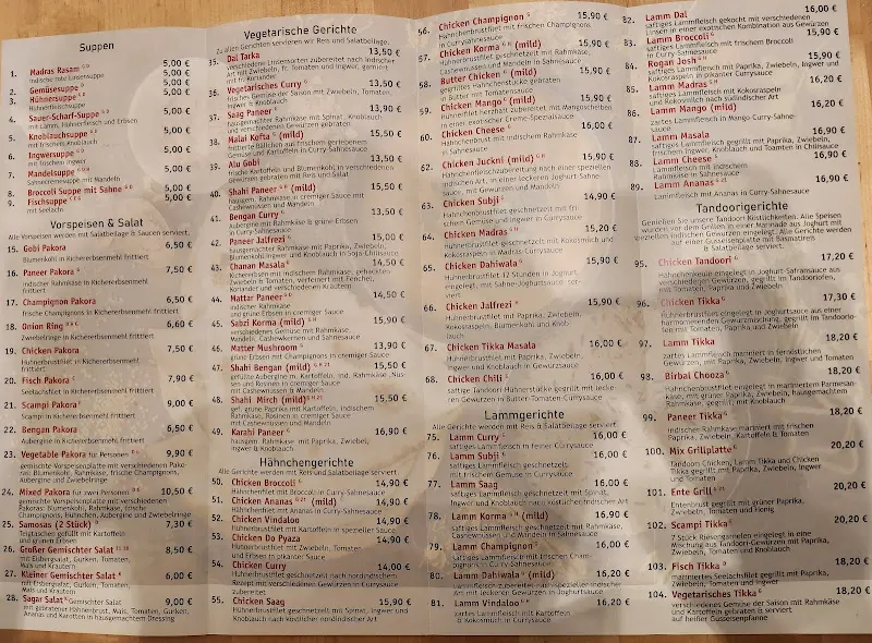 Menu_Sagar indisches Restaurant Brück_Brück_immagine_1