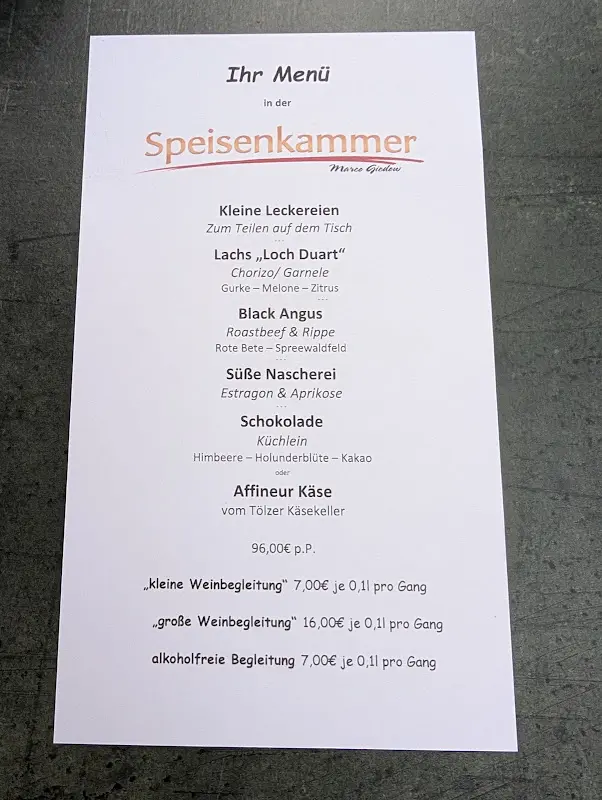 Menu_Speisenkammer Burg_(Spreewald)_immagine_1