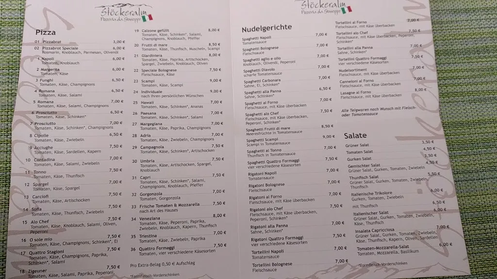 Menu_Pizzeria da Giuseppe - Stöckeralm_Baiersbronn_image_3