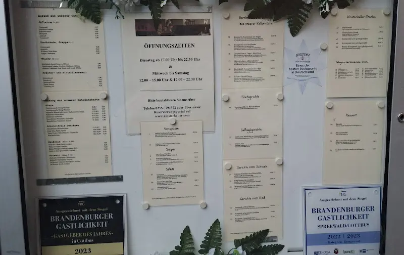 Menu_Klosterkeller - Cottbus_Cottbus_immagine_1