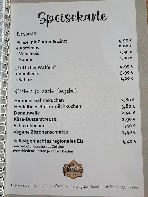 Menu_Restaurant Blockhouse Camp Casel UG (haftungsbeschränkt)_Drebkau_immagine_2