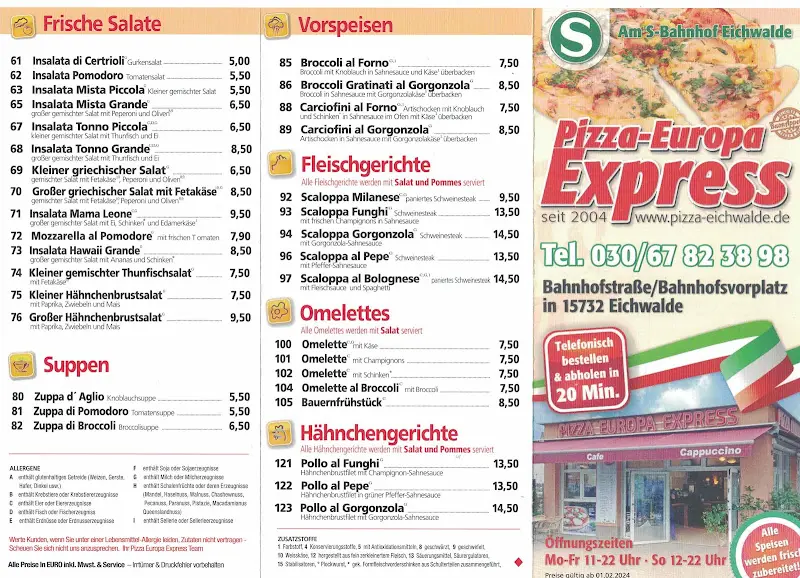 Menu_Pizza-Europa Express Eichwalde_Eichwalde_image_2
