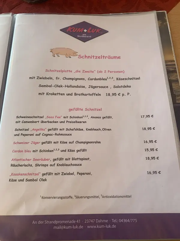 Menu_Kum-Luk am Nordstrand - Schnitzelhaus in Dahme_Dahme_image_2