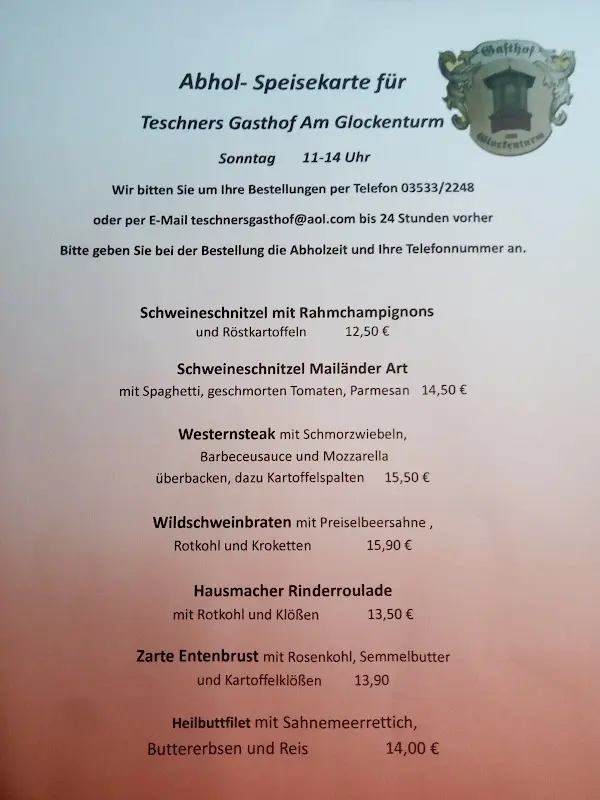 Menu_Teschner's Gasthof 