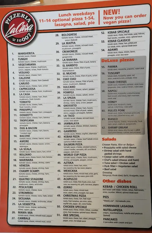 Menu_La Casa Pizzeria_Sweden_immagine_1