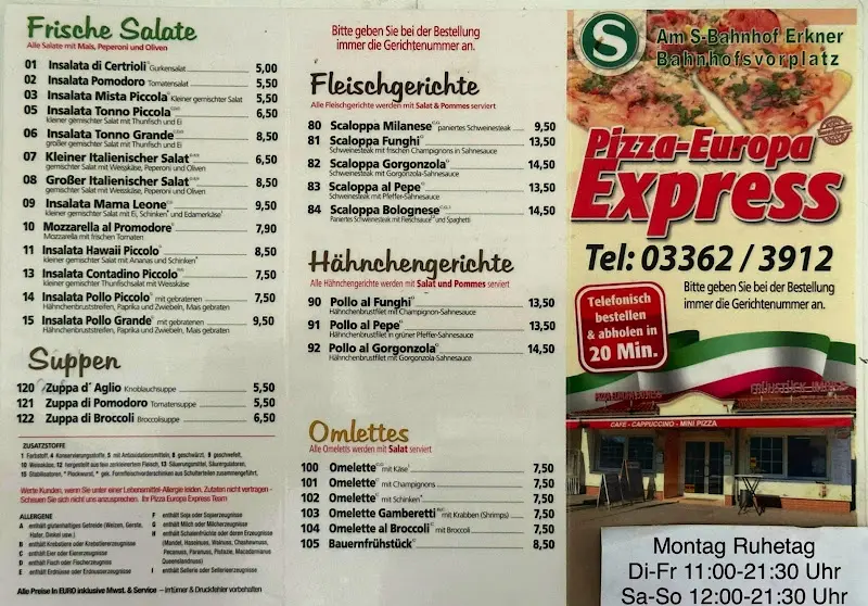 Menu_Pizza-Europa Express Erkner_Erkner_immagine_2