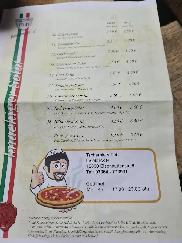 Menu_Tschernies Pub_Eisenhüttenstadt_image_1