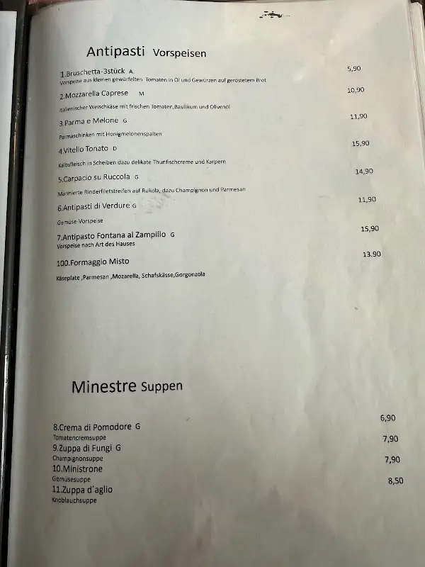Menu_Fontana al Zampillo italienisches Restaurant_Friedland_immagine_1