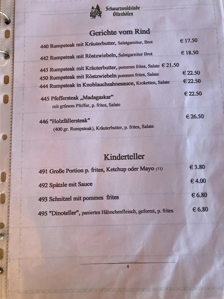 Menu_Gasthaus Schwarzwaldstube_Schwarzwald_immagine_3