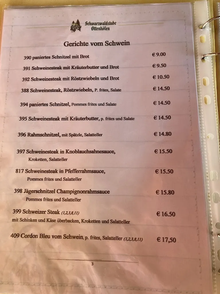 Menu_Gasthaus Schwarzwaldstube_Schwarzwald_immagine_4