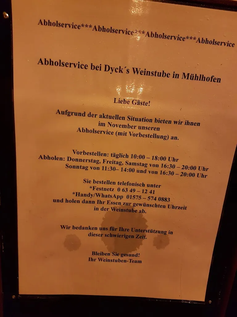 Menu_Weinstube Dyck und Weingut Dyck_Billigheim-Ingenheim_immagine_1