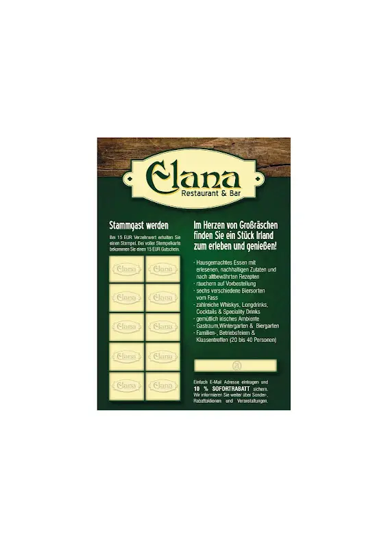 Menu_Restaurant & Bar ELANA / Pension_Großräschen_immagine_2