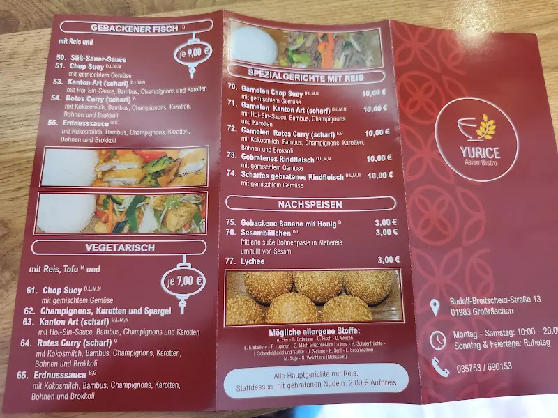 Menu_YURICE Asian Bistro_Großräschen_immagine_4