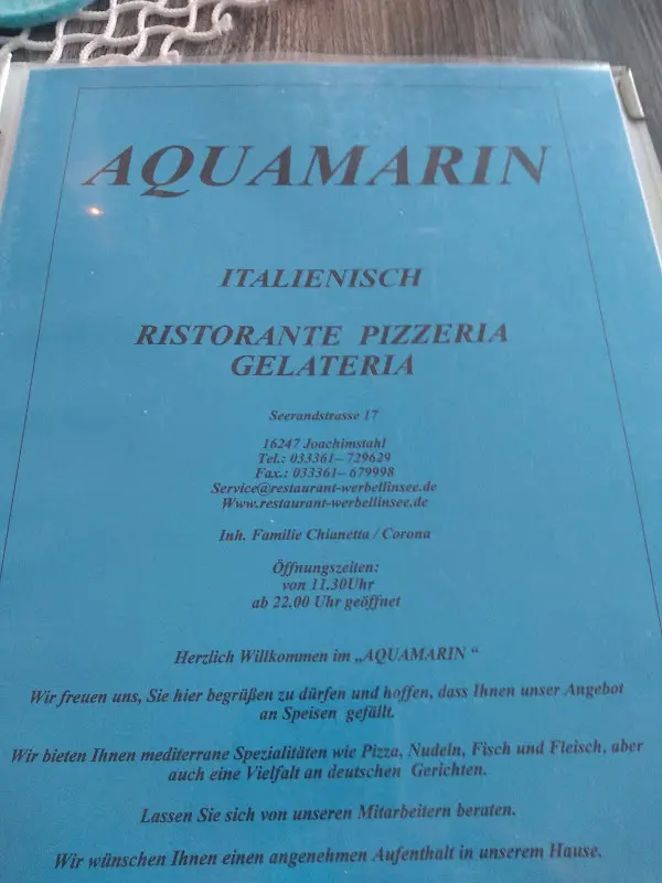 Menu_Restaurant Lounge Café Aquamarin_Joachimsthal_immagine_4