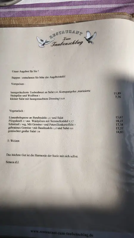 Menu_Restaurant zum Taubenschlag_Oranienburg_immagine_1
