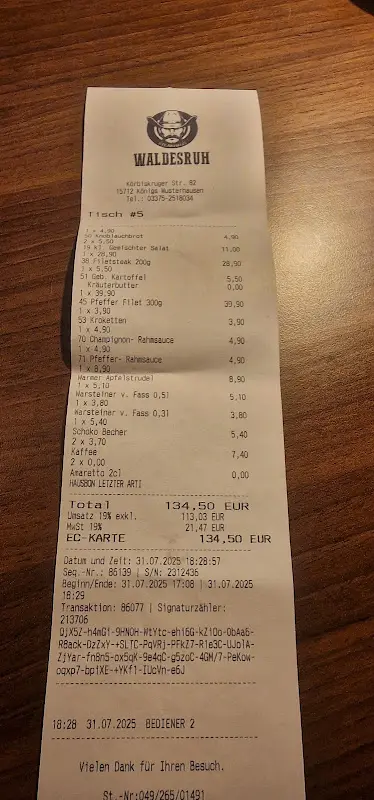 Erwin Marsilje_Steakhaus Waldesruh_Wusterhausen_review