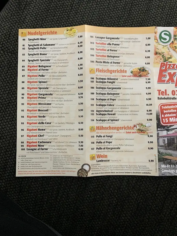 Menu_Pizza Europa Express KW_Wusterhausen_imagen_1