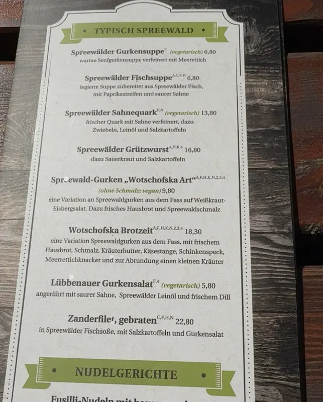 Menu_Gasthaus Wotschofska_Lübbenau/Spreewald_imagen_2