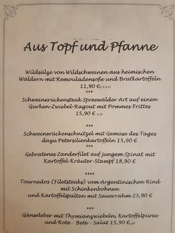 Menu_Gasthof Mühle_Lübbenau/Spreewald_image_1