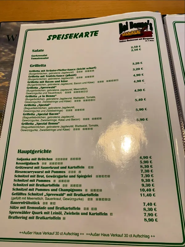 Menu_Bei Benno's_Lübbenau/Spreewald_image_1