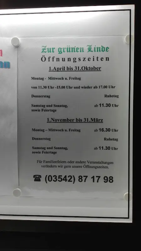 Menu_Gaststätte Zur grünen Linde - Olaf Genrich_Lübbenau/Spreewald_image_1