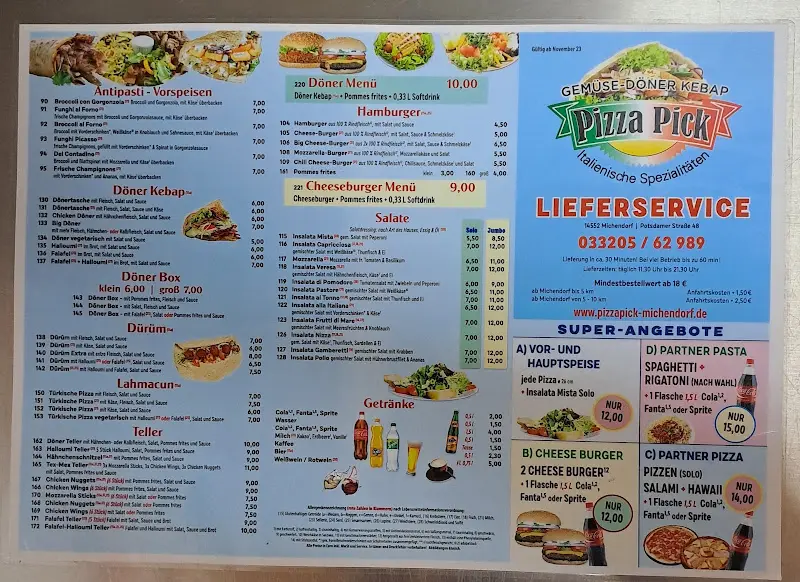Menu_Gemüse Döner Kebab Pizza Pick_Michendorf_immagine_2