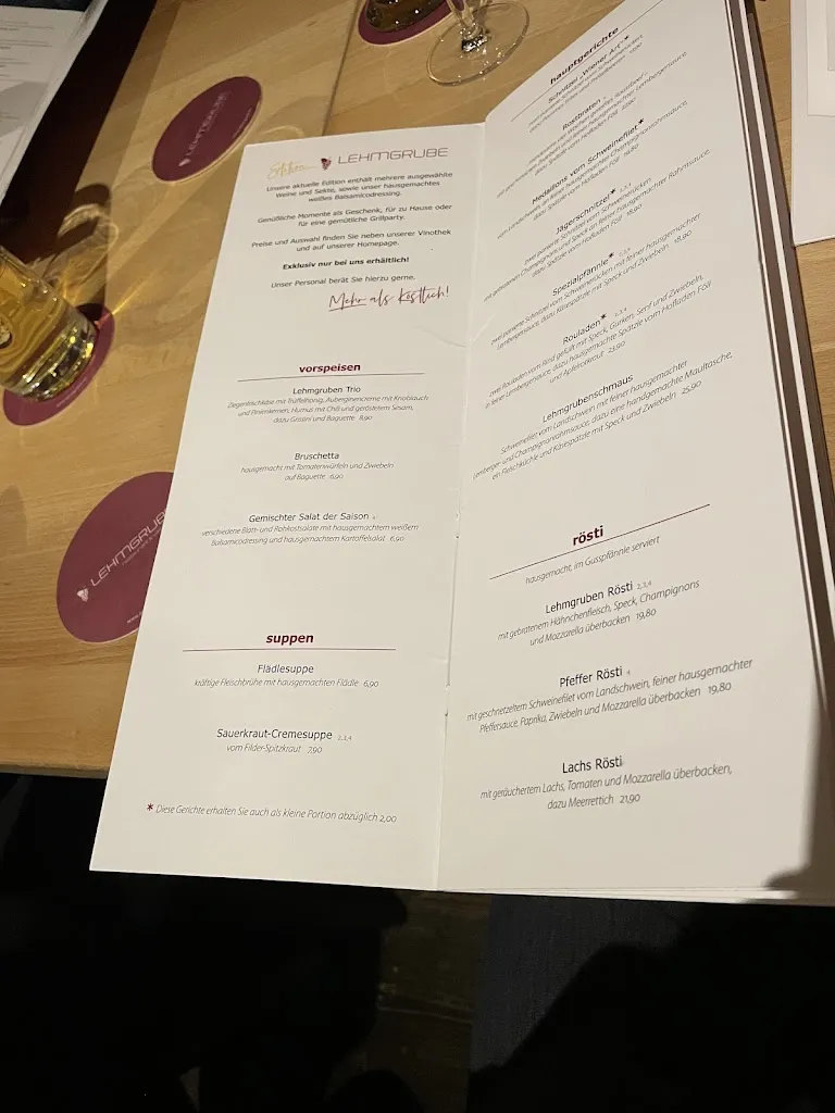 Menu_Lehmgrube Restaurant - Weinstube - Catering_Bietigheim-Bissingen_immagine_1