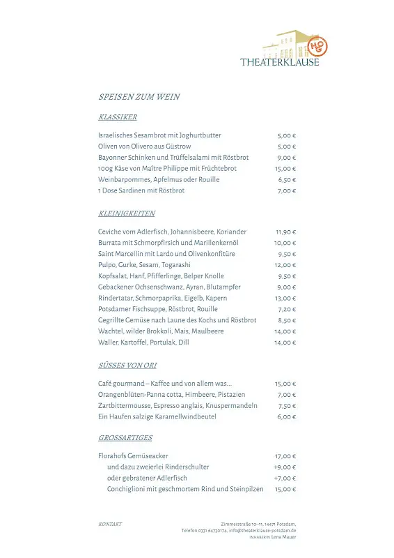 Menu_Theaterklause Potsdam_Potsdam_image_1