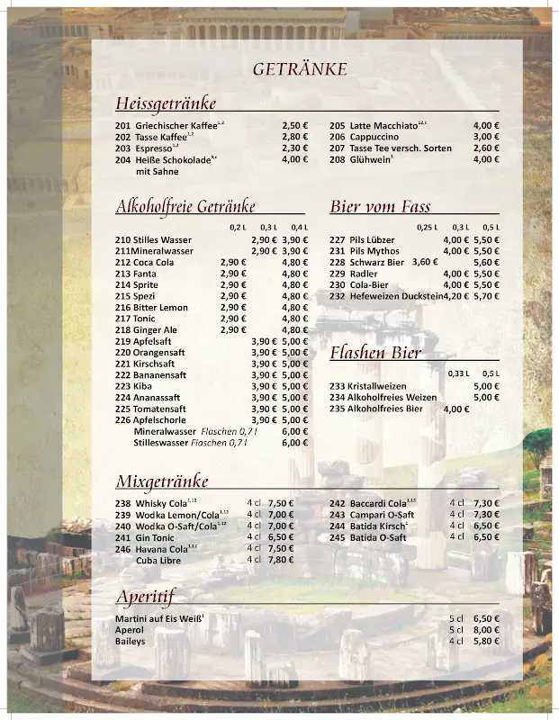 Menu_Restaurante El Greco_Schwedt/Oder_image_1