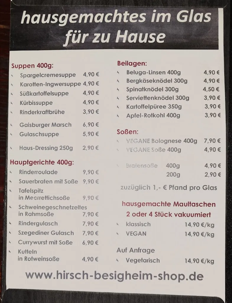 Menu_Restaurant Hirsch in Besigheim_Besigheim_image_3