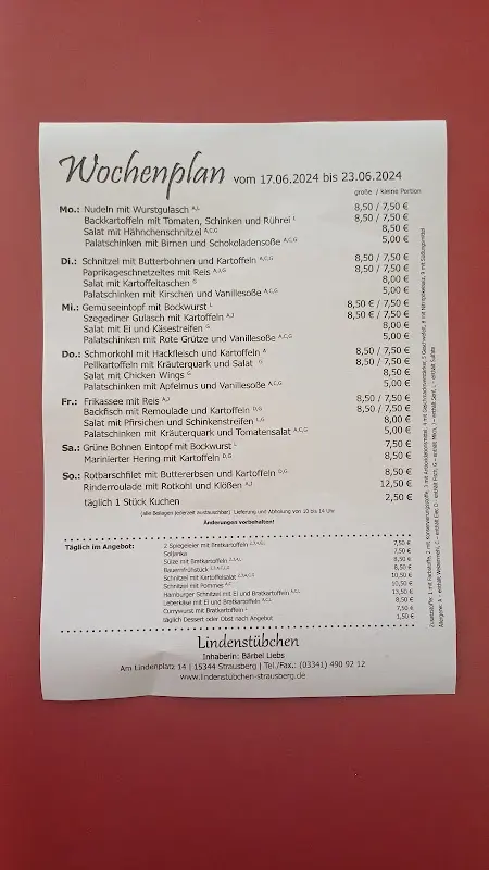 Menu_Restaurant Lindenstübchen_Strausberg_immagine_1