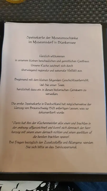 Menu_Museumsschänke Blankensee_Trebbin_immagine_2