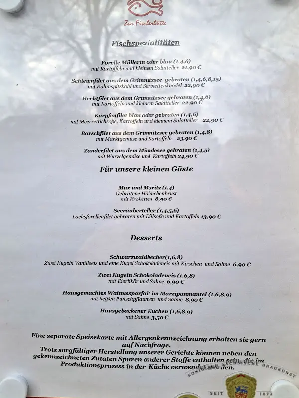 Menu_Gaststätte Fischerhütte - Ingo Buchholz_Werneuchen_image_1