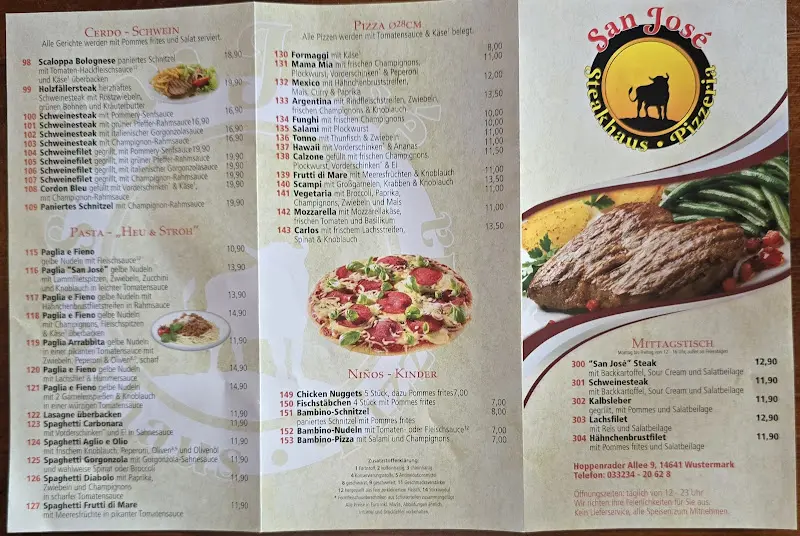 Menu_Steakhaus Pizzeria Cafe' San Jose'_Wustermark_image_2