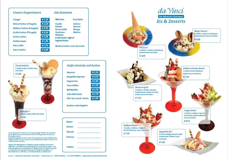 Menu_Restaurant &Cafe da Vinci Zehdenick_Zehdenick_immagine_1