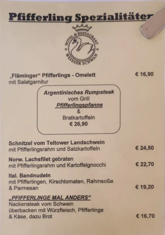 Menu_Restaurant Weisser Schwan_Zossen_immagine_2
