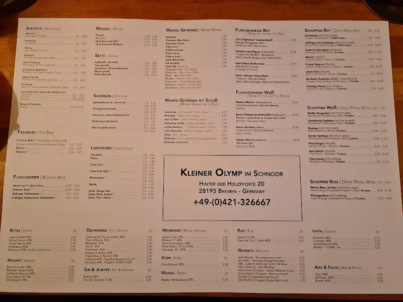 Menu_Gaststätte Kleiner Olymp, Bremen_Bremen_image_1
