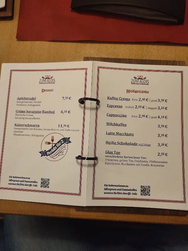 Menu_ZUM ALOIS Restaurant & Bierstube_Bremen_image_1
