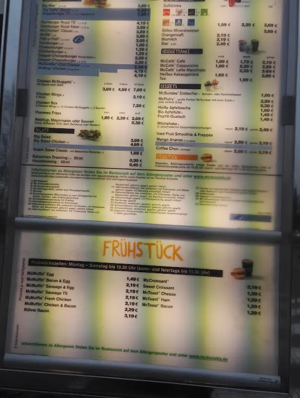 Menu_McDonald's Restaurant_Bremen_immagine_1