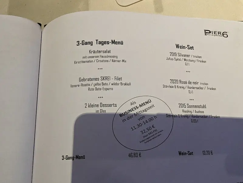 Menu_Restaurant PIER 6_Bremerhaven_image_3