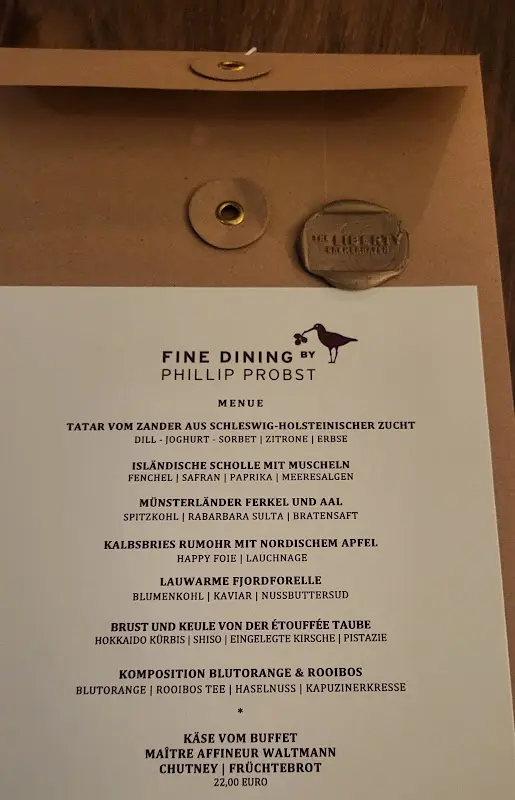 Menu_Fine Dining by Phillip Probst - Restaurant im THE LIBERTY_Bremerhaven_image_2