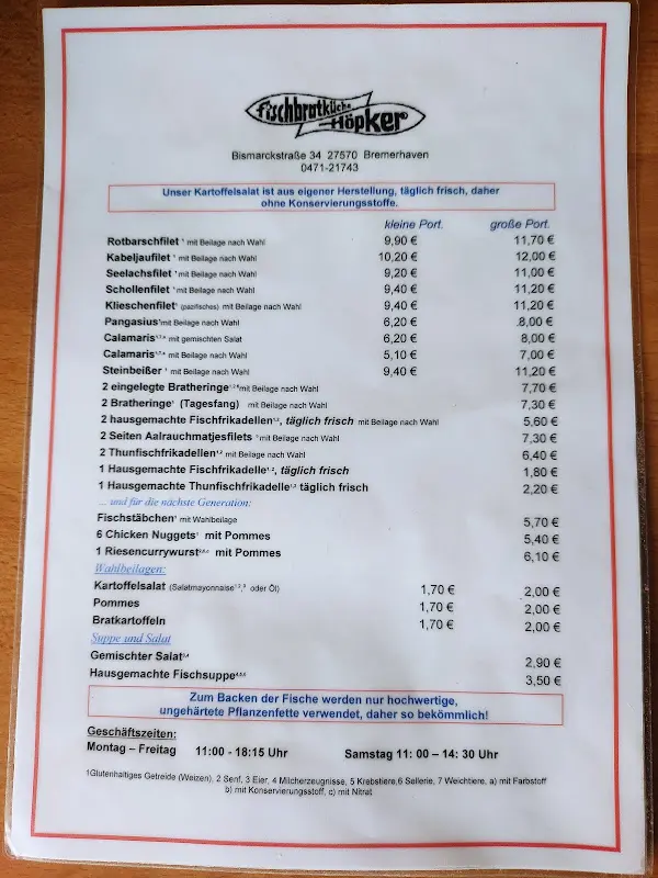 Menu_Egbert Höpker Fischbratküche GmbH_Bremerhaven_immagine_4