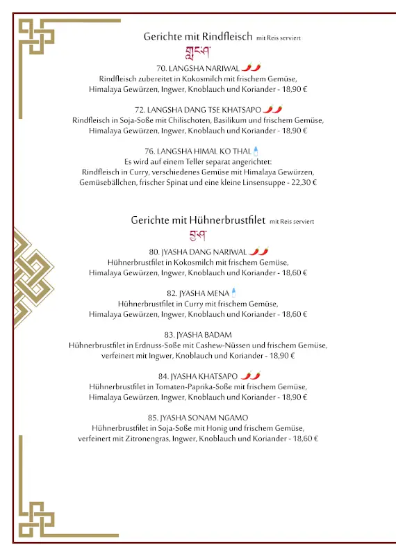 Menu_Tibet Restaurant Altona_Hamburg_image_1
