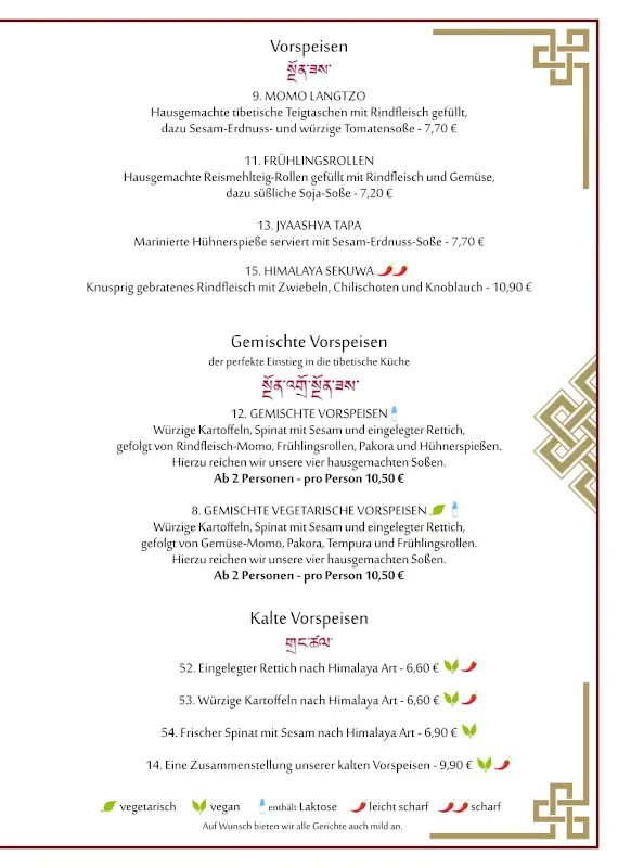Menu_Tibet Restaurant Altona_Hamburg_image_3