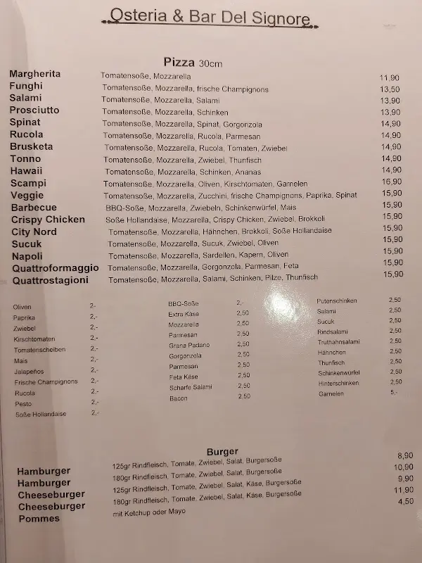 Menu_Cafe Osteria Del Signore_Hamburg_image_1