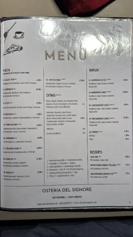 Menu_Cafe Osteria Del Signore_Hamburg_image_4