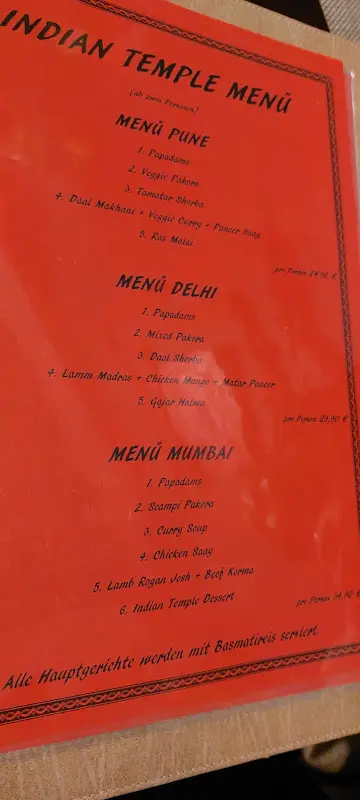 Menü_Indian Temple Restaurant_Hamburg_Bild_2