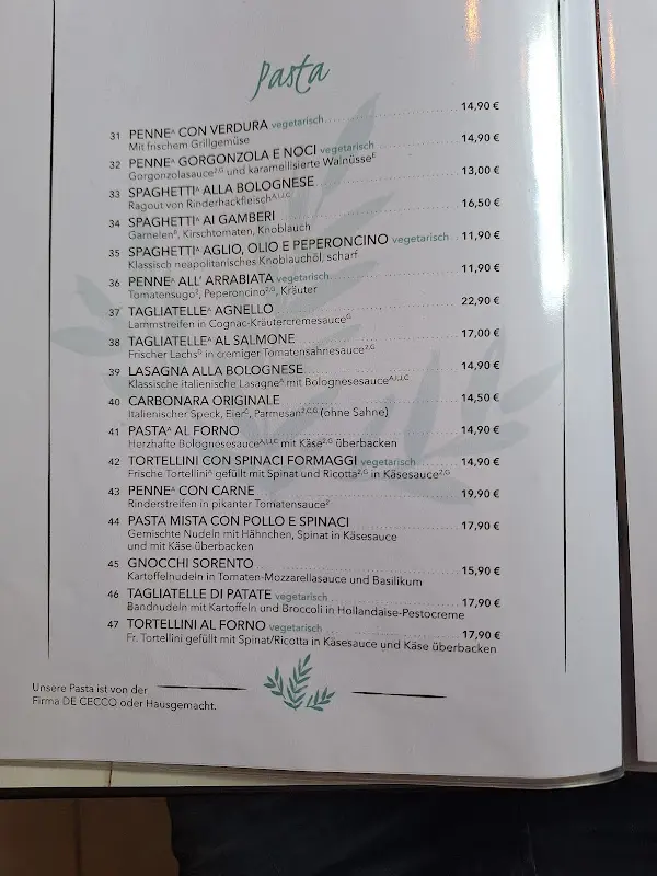 Menu_ARIA – ristorante italiano_Hamburg_image_1