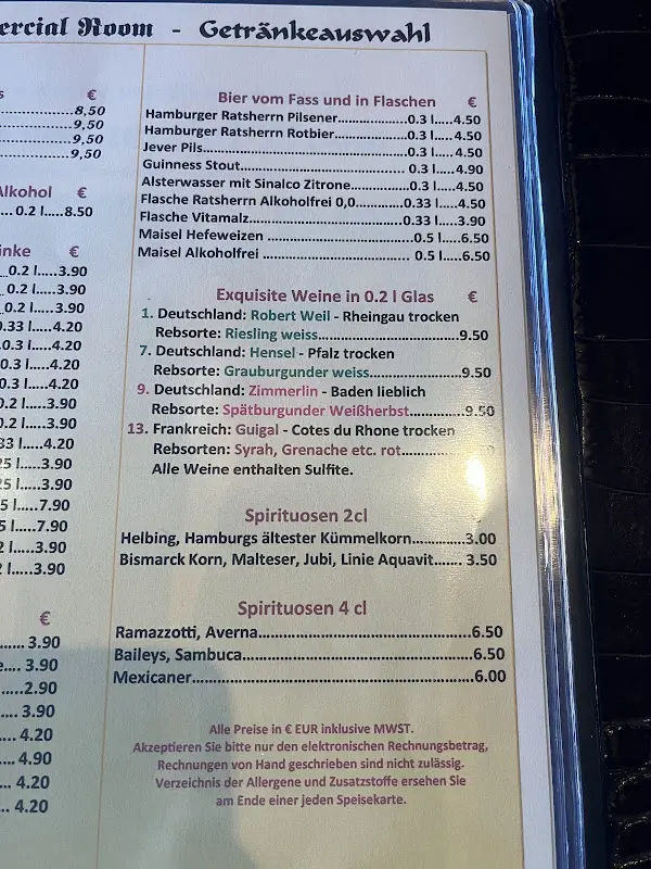 Menu_Old Commercial Room_Hamburg_immagine_3